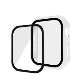 ENKAY Custodia con vetro temperato per Apple Watch 6 / SE / 5/4 (44mm) bianco