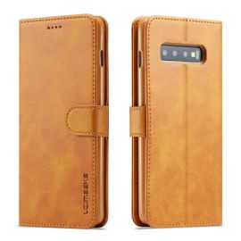 Custodia a portafoglio IMEEKE Samsung Galaxy S10 Plus marrone chiaro