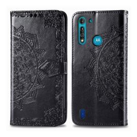 ART Peňaženkový kryt Motorola Moto G8 Power Lite ORNAMENT čierny