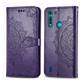 ART Peňaženkový kryt Motorola Moto G8 Power Lite ORNAMENT fialový