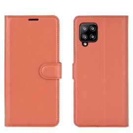 LITCHI Custodia a portafoglio Samsung Galaxy A42 5G marrone