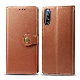 BUCKLE a portafoglio LEATHER PELLE Sony Xperia L4 marrone