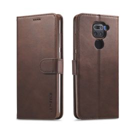 IMEEKE Custodia a portafoglio Xiaomi Redmi Note 9 marrone scuro