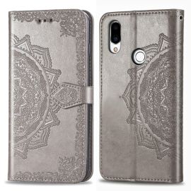 Cover portafoglio ART Meizu Note 9 ORNAMENT grigio