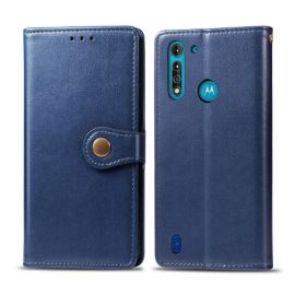 LEATHER BUCKLE PeÅaženkový obal Motorola Moto G8 Power Lite modrý