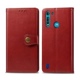 LEATHER BUCKLE PeÅaženkový obal Motorola Moto G8 Power Lite Äervený