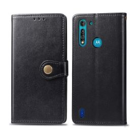 LEATHER BUCKLE PeÅaženkový obal Motorola Moto G8 Power Lite Äierny