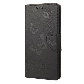 Cover portafoglio ART Sony Xperia 10 IV 5G BUTTERFLIES nero