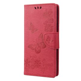 Cover portafoglio ART Sony Xperia 10 IV 5G BUTTERFLIES rosso