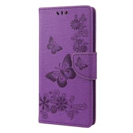 Cover portafoglio ART Sony Xperia 10 IV 5G BUTTERFLIES viola