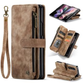 WALLET Cover protettiva con portafoglio 2in1 per Samsung Galaxy Z Fold 4 5G marrone