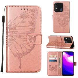 Copri portafoglio ART Tecno Spark 8 BUTTERFLY rosa