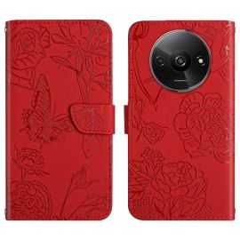 Cover portafoglio ART BLOSSOM per Xiaomi Redmi A3 rosso