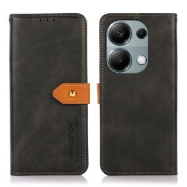 KHAZNEH DUAL -COLOR Custodia a portafoglio per Xiaomi Redmi Note 13 Pro / Poco M6 Pro nera
