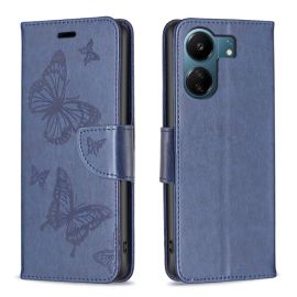 Cover portafoglio ART BUTTERFLY per Xiaomi Redmi 13C / Poco C65 blu