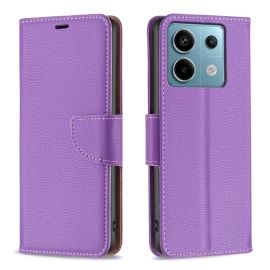 Custodia a portafoglio LITCHI per Xiaomi Redmi Note 13 Pro viola