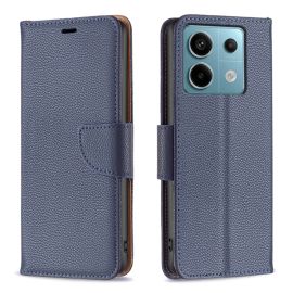 Custodia a portafoglio LITCHI per Xiaomi Redmi Note 13 Pro blu