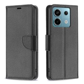 Custodia a portafoglio LITCHI per Xiaomi Redmi Note 13 Pro nera