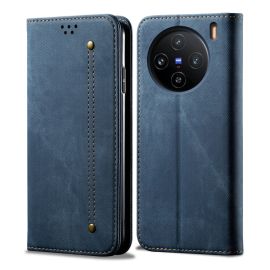 DENIM Custodia a portafoglio per Vivo X100 Pro 5G blu