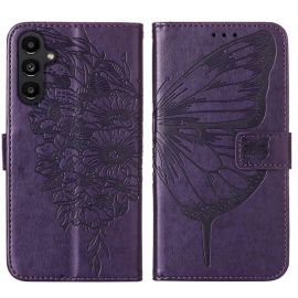 Cover portafoglio ART BUTTERFLY per Samsung Galaxy A15 / A15 5G viola scuro