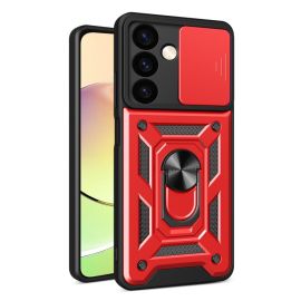 Cover RING CAMERA con supporto per Samsung Galaxy S24 Plus 5G rossa
