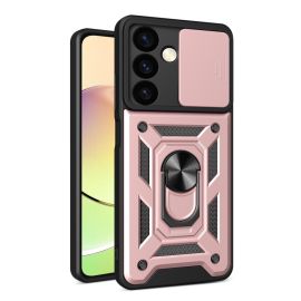Cover RING CAMERA con supporto per Samsung Galaxy S24 Plus 5G rosa