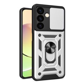 RING CAMERA Cover con supporto per Samsung Galaxy S24 Plus 5G argento
