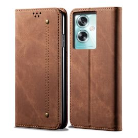 DENIM Cover portafoglio per Oppo A79 5G marrone