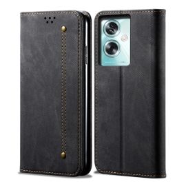 DENIM Cover portafoglio per Oppo A79 5G nera