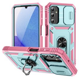 Cover RING CAMERA con supporto per Samsung Galaxy A25 5G verde - rosa