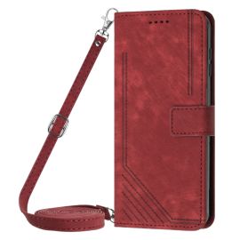 STRIPE Custodia portafoglio con tracolla Honor X7b rosso