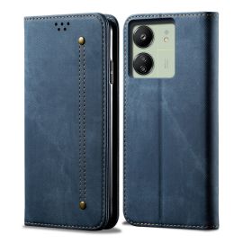 DENIM Custodia a portafoglio per Xiaomi Redmi 13C / Poco C65 blu