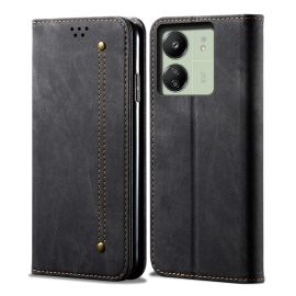 DENIM Custodia a portafoglio per Xiaomi Redmi 13C / Poco C65 nera