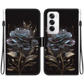 ART Cover portafoglio per Oppo Reno12 5G BLACK ROSA