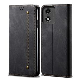 DENIM Copri portafoglio per Motorola Moto E14 nero