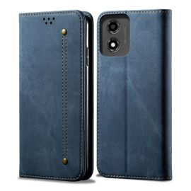 DENIM Copri portafoglio per Motorola Moto E14 blu
