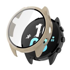 PC FULL COVER Cover in plastica con vetro per Garmin Forerunner 165 beige