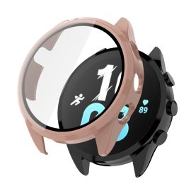 PC FULL COVER Cover in plastica con vetro per Garmin Forerunner 165 rosa