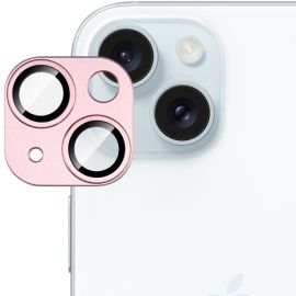 IMAK FULL METAL COVER Vetro per fotocamera Apple iPhone 15/15 Plus rosa