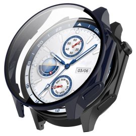 PC FULL COVER Cover in plastica con vetro per OnePlus Watch 2 blu