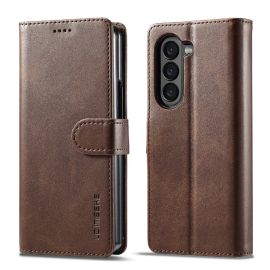 IMEEKE Cover portafoglio per Samsung Galaxy Z Fold6 5G marrone scuro