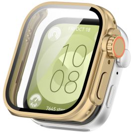PC FULL COVER Cover in plastica con vetro per orologio Huawei Fit 3 oro