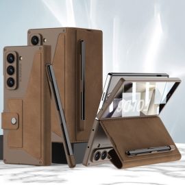 Custodia GKK SYNTHETIC Flip Samsung Galaxy Z Fold6 5G marrone