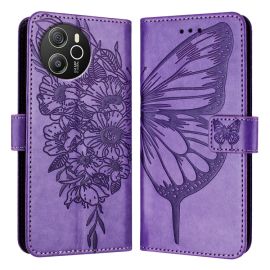 ART BUTTERFLY Cover portafoglio per Blackview Shark 8 viola chiaro