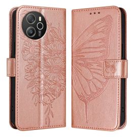 ART BUTTERFLY Cover portafoglio per Blackview Shark 8 oro rosa