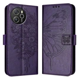 ART BUTTERFLY Cover portafoglio per Blackview Shark 8 viola scuro