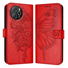 ART BUTTERFLY Cover portafoglio per Blackview Shark 8 rosso