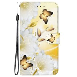 ART Custodia a portafoglio per Xiaomi Redmi 13 GOLD BUTTERFLY