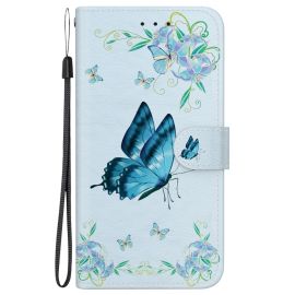 ART Custodia a portafoglio per Xiaomi Redmi 13 BLUE BUTTERFLY