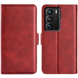 Custodia a portafoglio SIDE per ZTE Axon 40 Ultra rossa